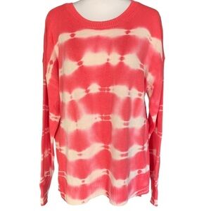 Design History Cotton Blend Pink Tie Dye Spring Summer Sweater Sz XL